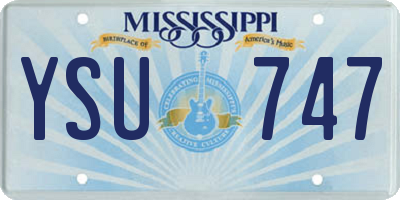 MS license plate YSU747