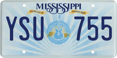 MS license plate YSU755