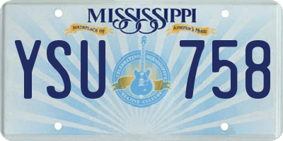 MS license plate YSU758