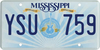 MS license plate YSU759