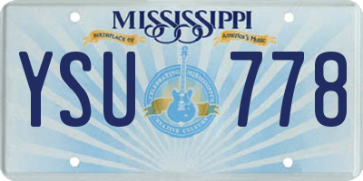 MS license plate YSU778