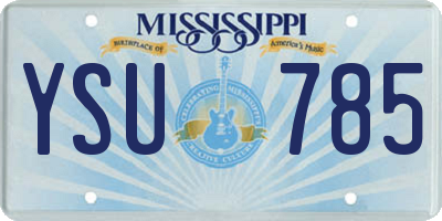 MS license plate YSU785
