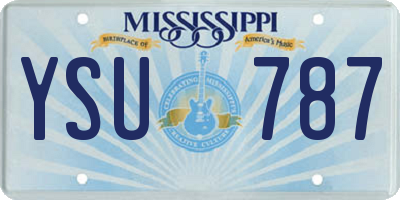 MS license plate YSU787
