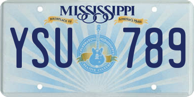 MS license plate YSU789