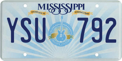 MS license plate YSU792
