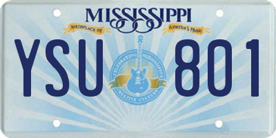 MS license plate YSU801