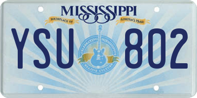 MS license plate YSU802