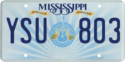 MS license plate YSU803