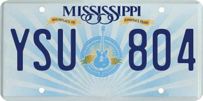 MS license plate YSU804