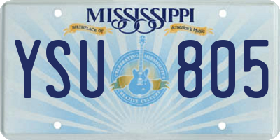 MS license plate YSU805