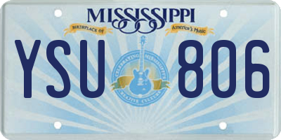 MS license plate YSU806