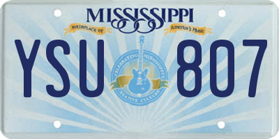MS license plate YSU807