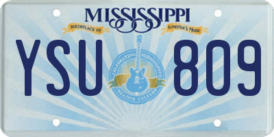 MS license plate YSU809