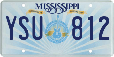 MS license plate YSU812