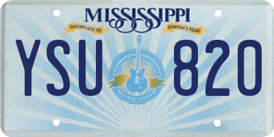 MS license plate YSU820
