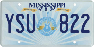 MS license plate YSU822