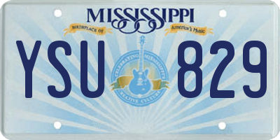 MS license plate YSU829