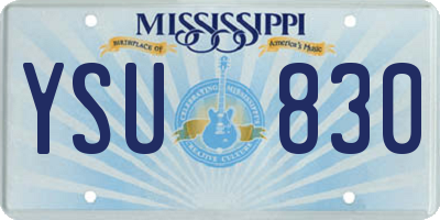 MS license plate YSU830