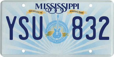 MS license plate YSU832