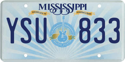 MS license plate YSU833