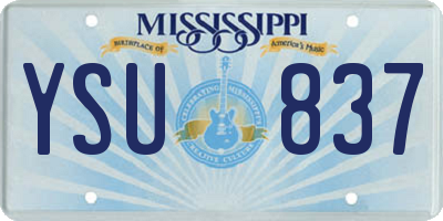 MS license plate YSU837