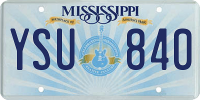 MS license plate YSU840