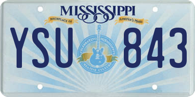 MS license plate YSU843
