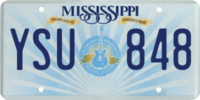 MS license plate YSU848