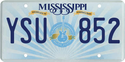 MS license plate YSU852