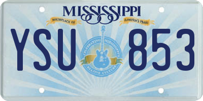 MS license plate YSU853