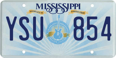 MS license plate YSU854