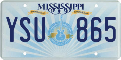 MS license plate YSU865