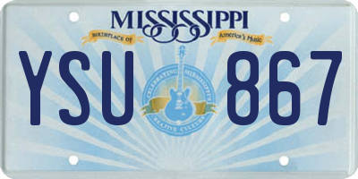 MS license plate YSU867