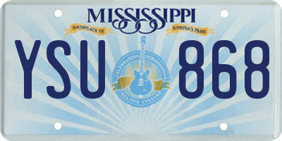 MS license plate YSU868