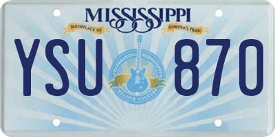 MS license plate YSU870