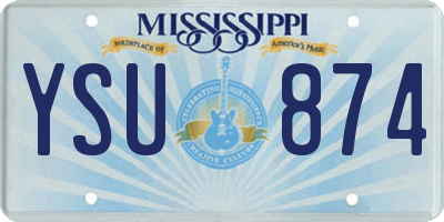 MS license plate YSU874
