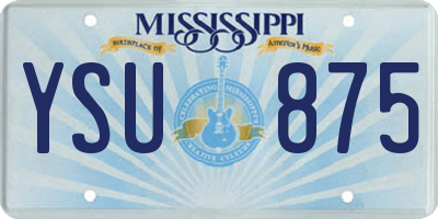 MS license plate YSU875