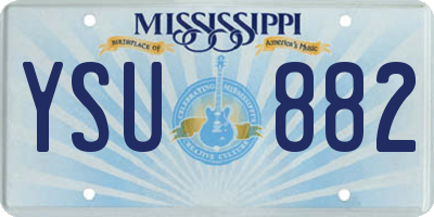MS license plate YSU882