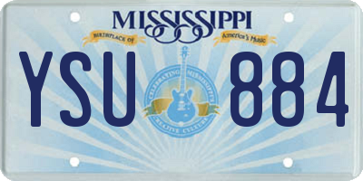 MS license plate YSU884