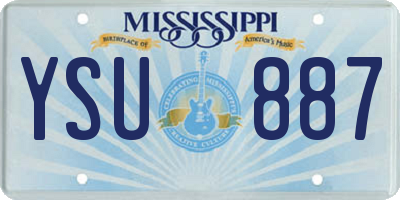 MS license plate YSU887