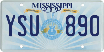 MS license plate YSU890