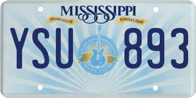 MS license plate YSU893