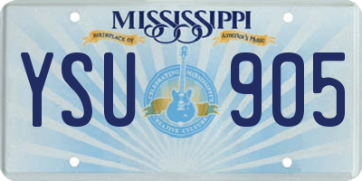 MS license plate YSU905