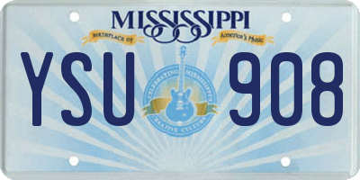 MS license plate YSU908
