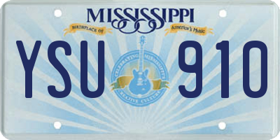 MS license plate YSU910