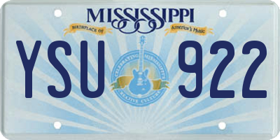 MS license plate YSU922