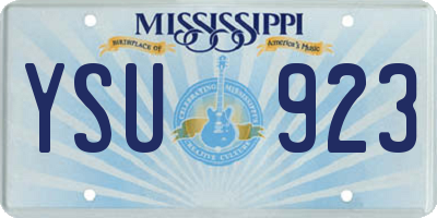 MS license plate YSU923