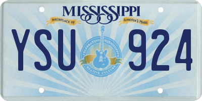 MS license plate YSU924