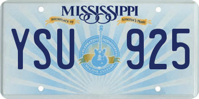 MS license plate YSU925