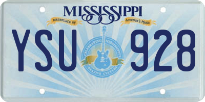MS license plate YSU928